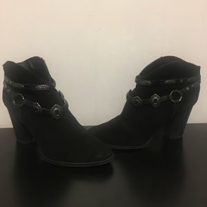 Reba black western booties 11 zip up cowgirl boots